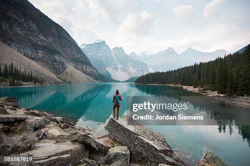 Hiking around Moraine Lake. Hiking around Moraine Lake.