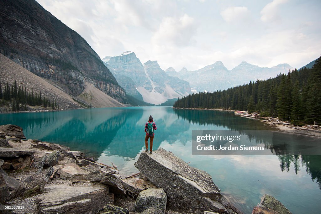 Hiking around Moraine Lake.