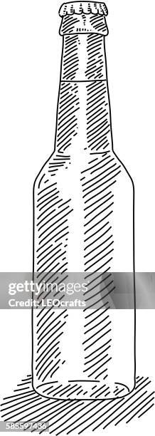 beer bottle drawing - beer bottle white background stock illustrations