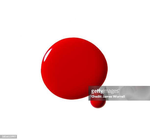 circles of red nail polish - rode nagellak stockfoto's en -beelden