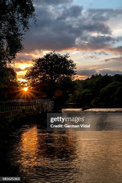sunset in the river - river lee cork stock pictures, royalty-free photos & images