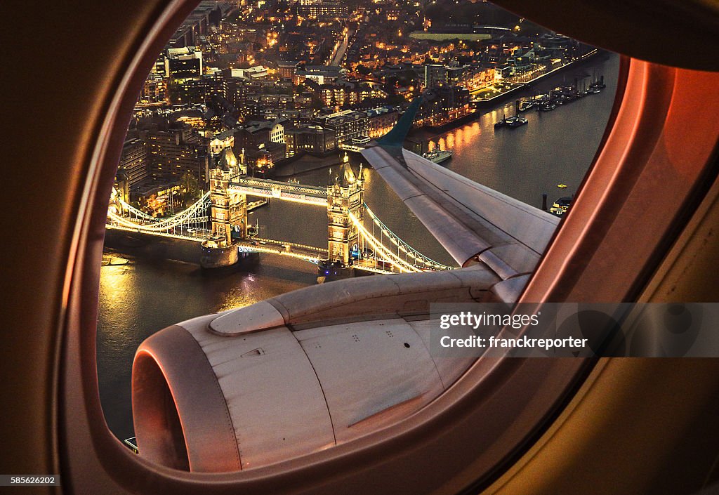 London bridge aerial view from the porthole