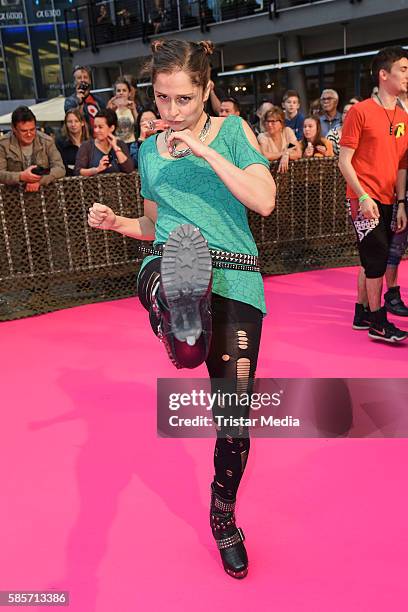 German actress Sarah Alles attends the Suicide Squad Live Event at CineStar on August 3, 2016 in Berlin, Germany.