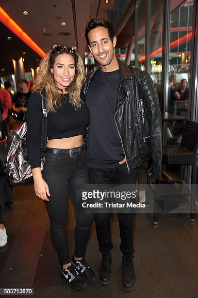 Youtube star Lamiya Slimani and Lifestyle Blogger Sami Slimani attend the Suicide Squad Live Event at CineStar on August 3, 2016 in Berlin, Germany.