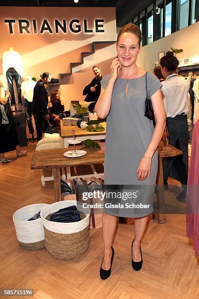 Jeanette Hain, wearing a dress by Triangle during the TRIANGLE store opening at Riem Arcaden on August 3, 2016 in Munich, Germany.