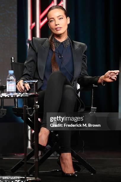 Actress Stephanie Corneliussen speaks onstage at the 'Decoding Season_2.0 With the Women of Mr. Robot' panel discussion during the NBCUniversal...