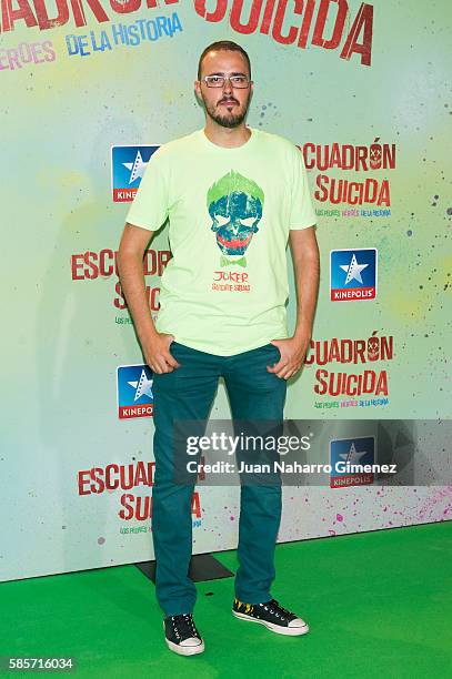 Diego Arjona attends 'Escuadron Suicida' premiere at Kinepolis Cinema on August 3, 2016 in Madrid, Spain.