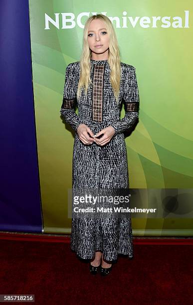 Actress Portia Doubleday attends the NBCUniversal press day 2 during the 2016 Summer TCA Tour at The Beverly Hilton Hotel on August 3, 2016 in...