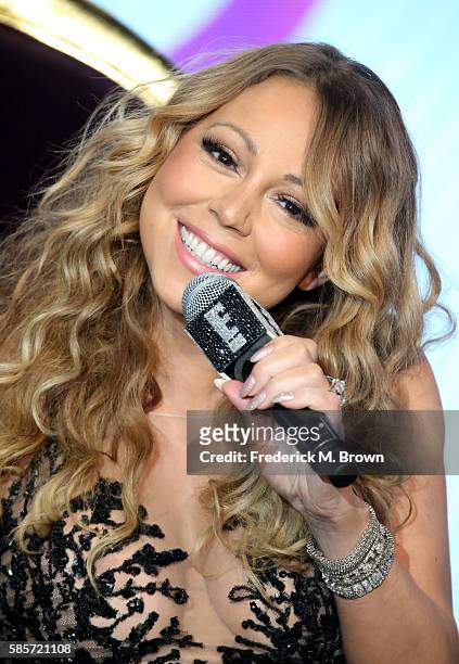 Mariah Carey speaks onstage at the 'Mariah's World' panel discussion during the NBCUniversal portion of the 2016 Television Critics Association...