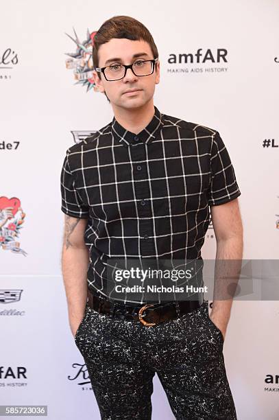 Christian Siriano attends the Kiehl's national LifeRide for amfAR celebration at the NYC flagship store on August 3, 2016 in New York City.