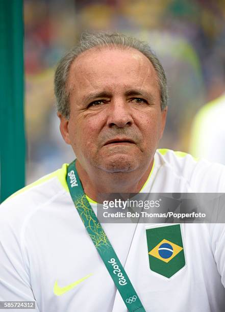Head coach of Brazil Vadao before the Women's Group E first round match between Brazil and China PR during the Rio 2016 Olympic Games at the Olympic...