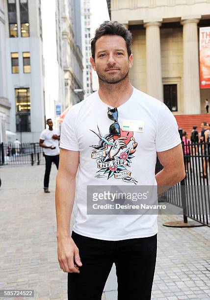 Actor Ian Bohen attends Kiehl's And amfAR Ring The New York Stock Exchange Opening Bell In Honor Of The Kiehl's LifeRide For amfAR at New York Stock...