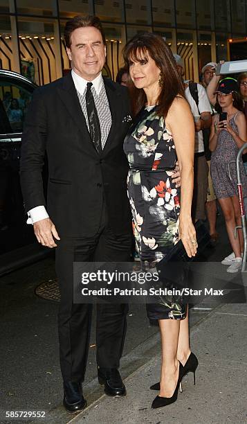 Actor John Travolta and wife, Kelly Preston, are seen on August 3, 2016 in New York City.