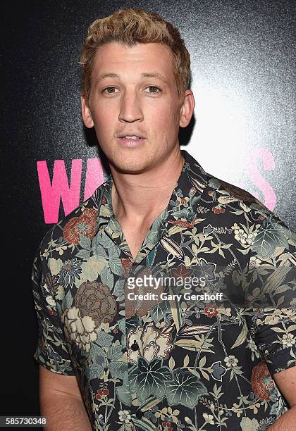 Actor Miles Teller attends the "War Dogs" New York premiere at The Metrograph Theatre on August 3, 2016 in New York City.