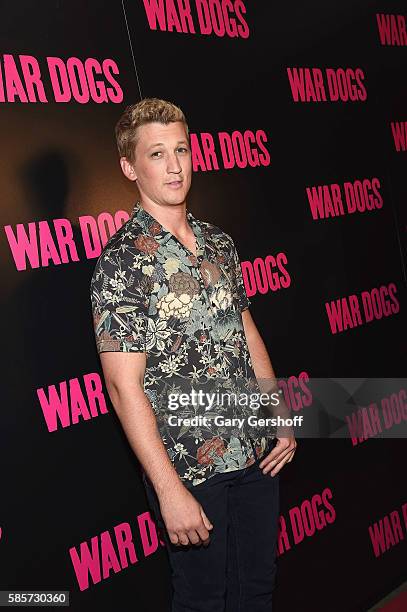 Actor Miles Teller attends the "War Dogs" New York premiere at The Metrograph Theatre on August 3, 2016 in New York City.