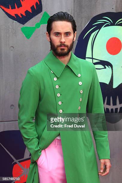 Jared Leto attends the European Premiere of "Suicide Squad" at Odeon Leicester Square on August 3, 2016 in London, England.