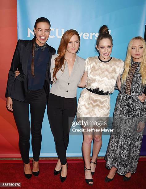 Actresses Stephanie Corneliussen, Grace Gummer, Carly Chaikin and Portia Doubleday attend the 2016 Summer TCA Tour - NBCUniversal Press Tour at the...