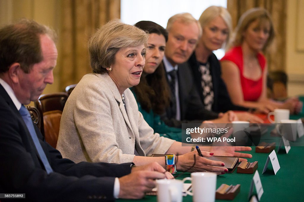 Theresa May Hosts A Round Table For Small Businesses