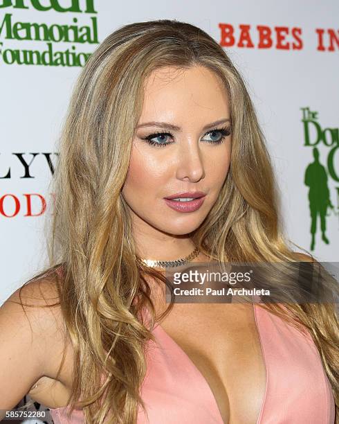 Playboy Playmate Tiffany Toth attends the Babes In Toyland: Support Our Troops event at Le Jardin night club on August 3, 2016 in Hollywood,...
