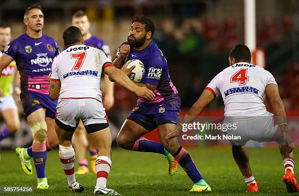 Sam Thaiday of the Broncos in action during the round 22 NRL match between the St George Illawarra Dragons and the Brisbane Bronocs at WIN Stadium on...