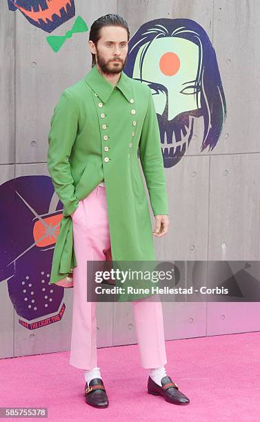 Jared Leto attends the European Premiere of "Suicide Squad" at Odeon Leicester Square on August 3, 2016 in London, England.