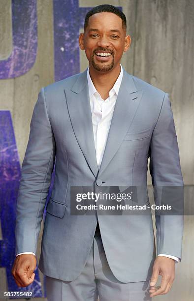 Will Smith attends the European Premiere of "Suicide Squad" at Odeon Leicester Square on August 3, 2016 in London, England.