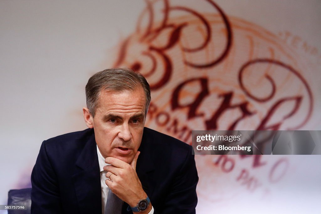 Bank Of England Governor Mark Carney Presents The Quarterly Inflation Report At A News Conference