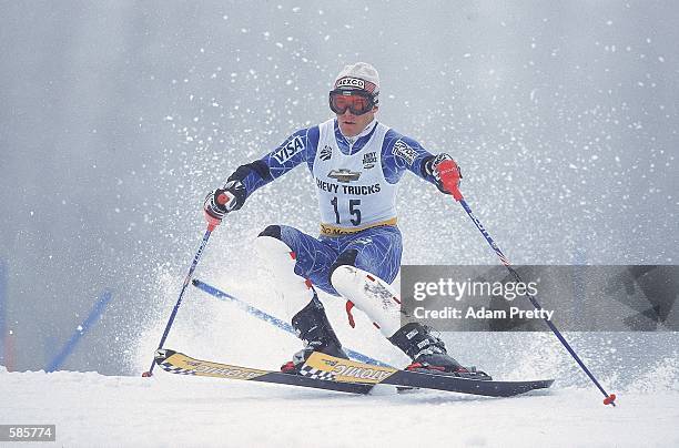 Jake Zamansky of the USA skies in the Mens Slalom Event during the US Alpine Championships at Big Mountain in Whitefish, Montana.Mandatory Credit:...