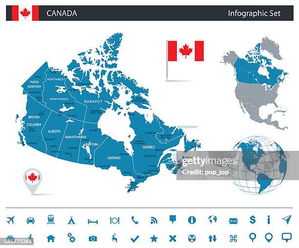 canada - infographic map - illustration - halifax stock illustrations