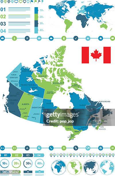canada map infographic - calgary city stock illustrations