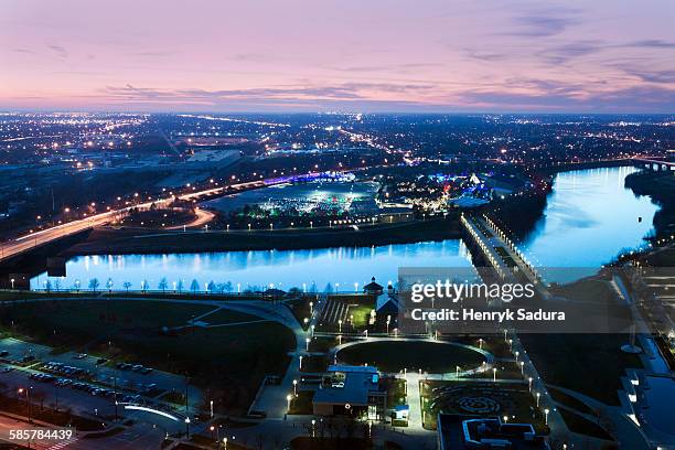 white river in indianapolis - indianapolis sunset stock pictures, royalty-free photos & images