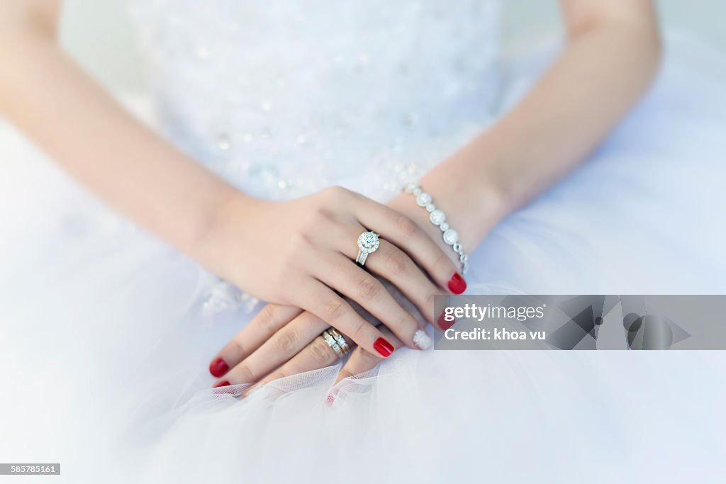 Wedding ring on her finger