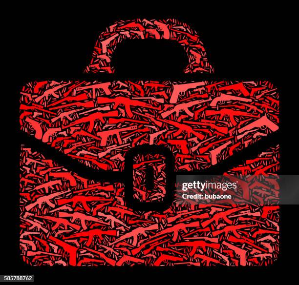 stockillustraties, clipart, cartoons en iconen met briefcase gun icon pattern background - project scope icon