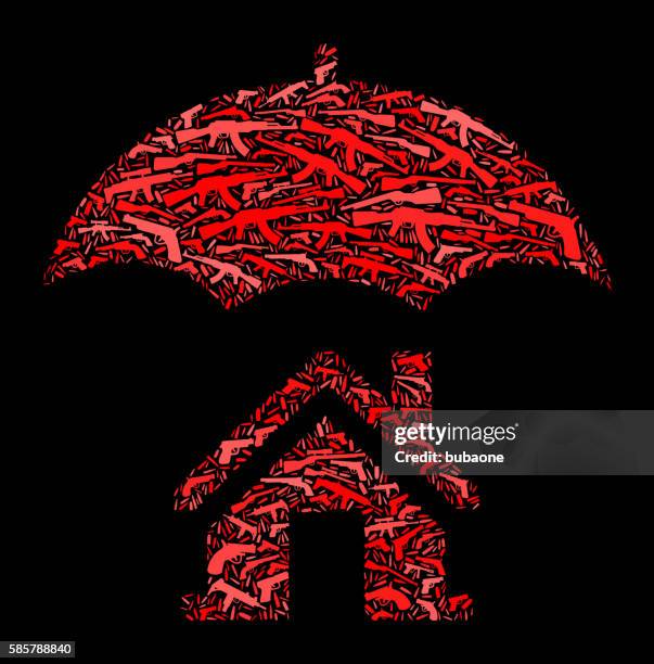 home insurance gun icon pattern background - shotgun house stock illustrations
