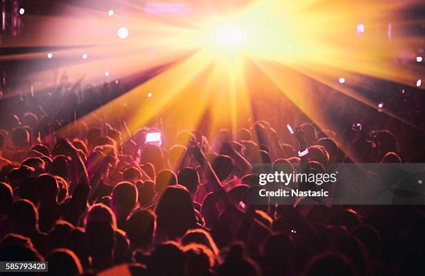 dj night - crowded party stock pictures, royalty-free photos & images