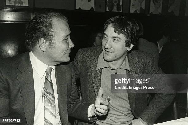 Jake LaMotta and Robert De Niro at Sardi's circa 1981 in New York City.