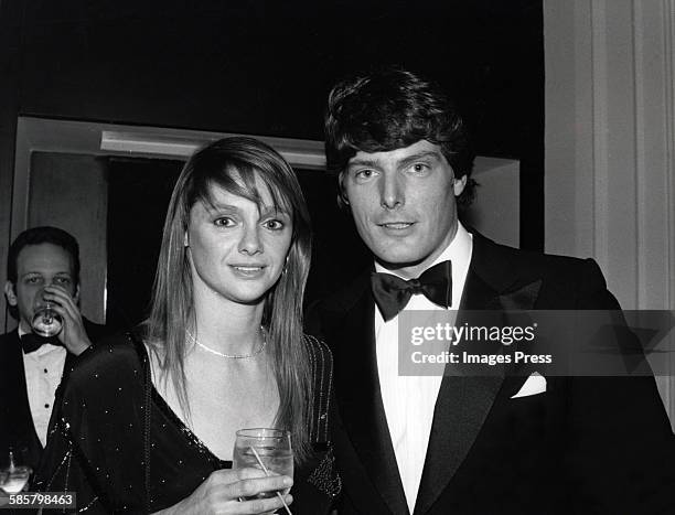 Christopher Reeve and Gae Exton attend the 55th Annual Academy Awards Governer's Ball circa 1983 in Los Angeles, California.