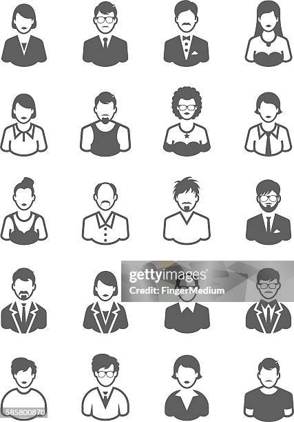 people icon set - housekeeping team stock illustrations