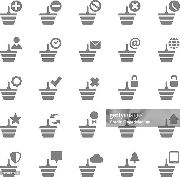 shopping bag icons - horse and cart deliver stock illustrations