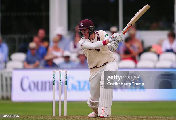 Craig Overton of Somerset bats during Day One of the Specsavers County Championship Division One match between Somerset and Durham at The Cooper...