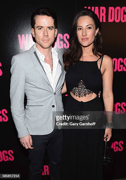 Christian Campbell and America Olivo attend the "War Dogs" New York premiere at The Metrograph Theatre on August 3, 2016 in New York City.