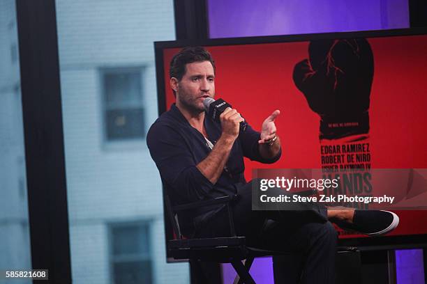 Actor Edgar Ramirez discusses his new movie "Hands Of Stone" at AOL Build at AOL HQ on August 4, 2016 in New York City.