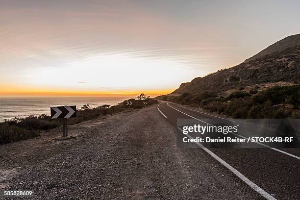coastal road at sunset, essaouira, morocco - travel african sunset rf photos only stock pictures, royalty-free photos & images