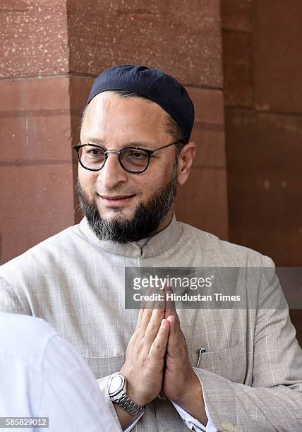 Asaduddin Owaisi, Member of Parliament, President All India Majlis-e-Ittehadul Muslimeen, during the ongoing Parliament Monsoon Session on August 4,...