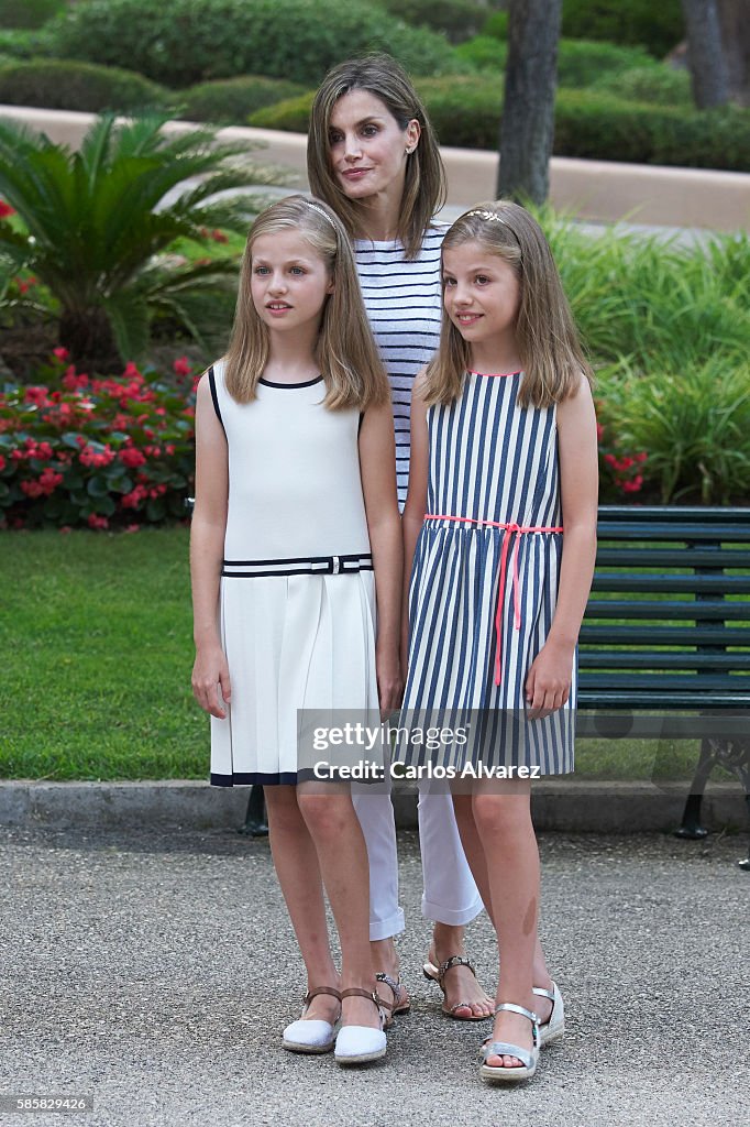 Spanish Royals Pose At Marivent Palace