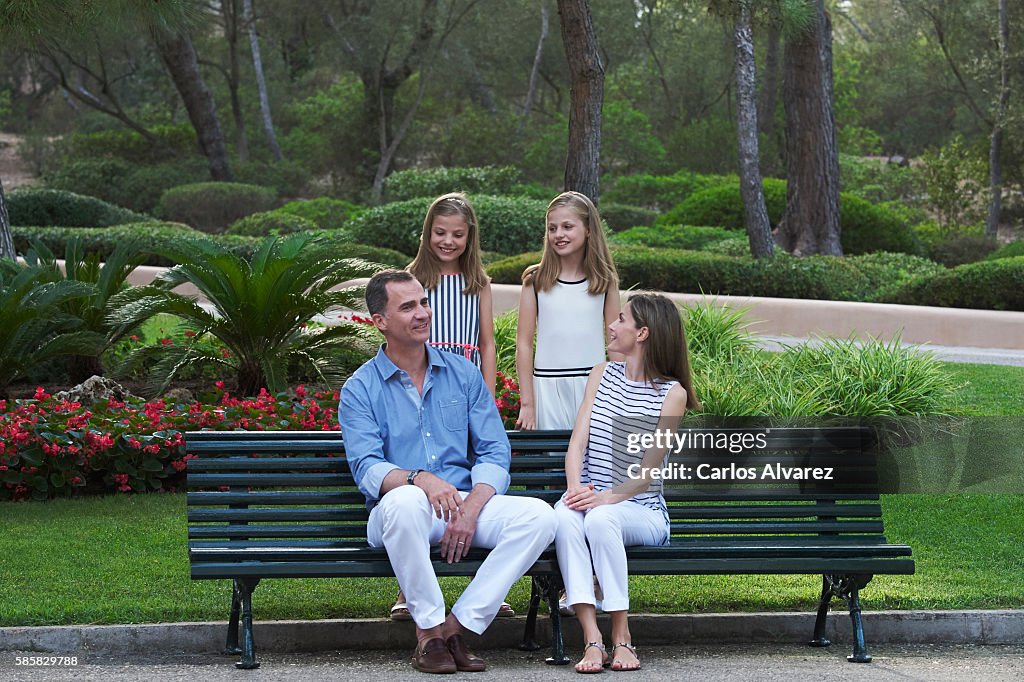 Spanish Royals Pose At Marivent Palace