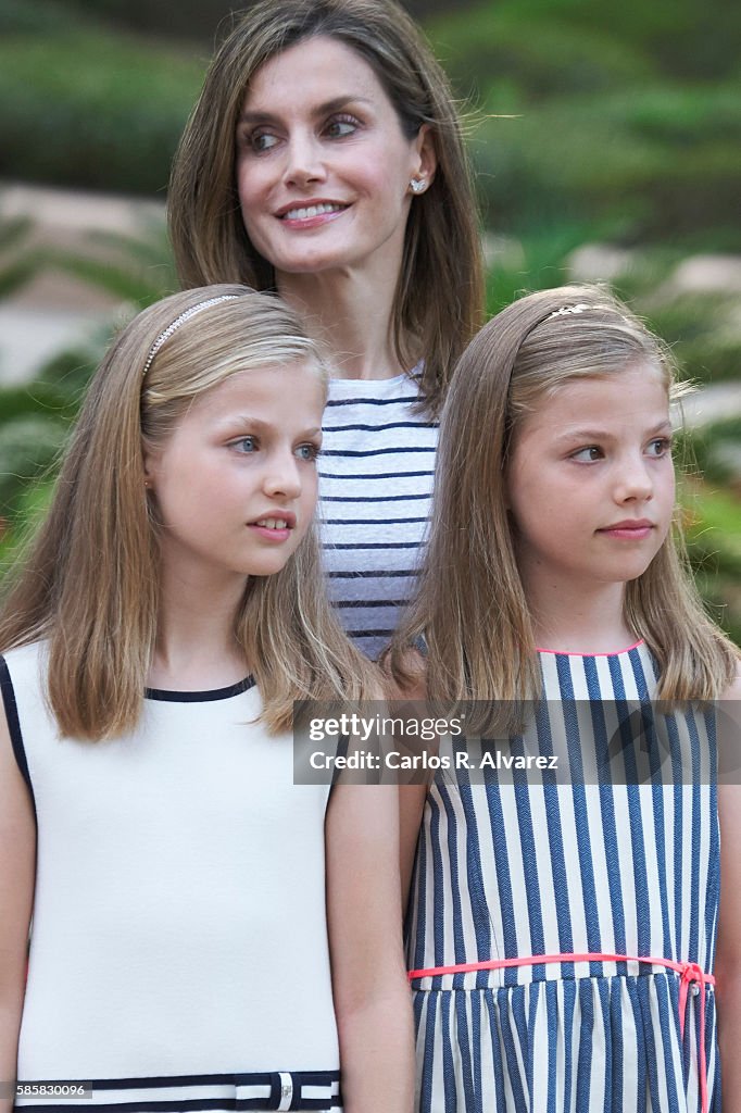 Spanish Royals Pose At Marivent Palace