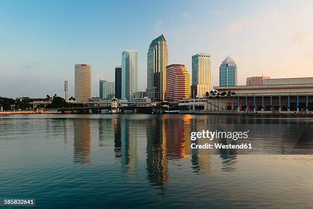 usa, florida, tampa, downtown in the evening - tampa stock pictures, royalty-free photos & images