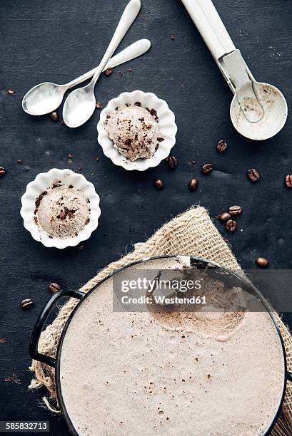 homemade coffee cardamom ice cream - mocha ice cream stock pictures, royalty-free photos & images