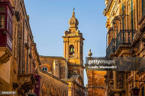 malta, mdina, view to bell tower - mdina stock pictures, royalty-free photos & images
